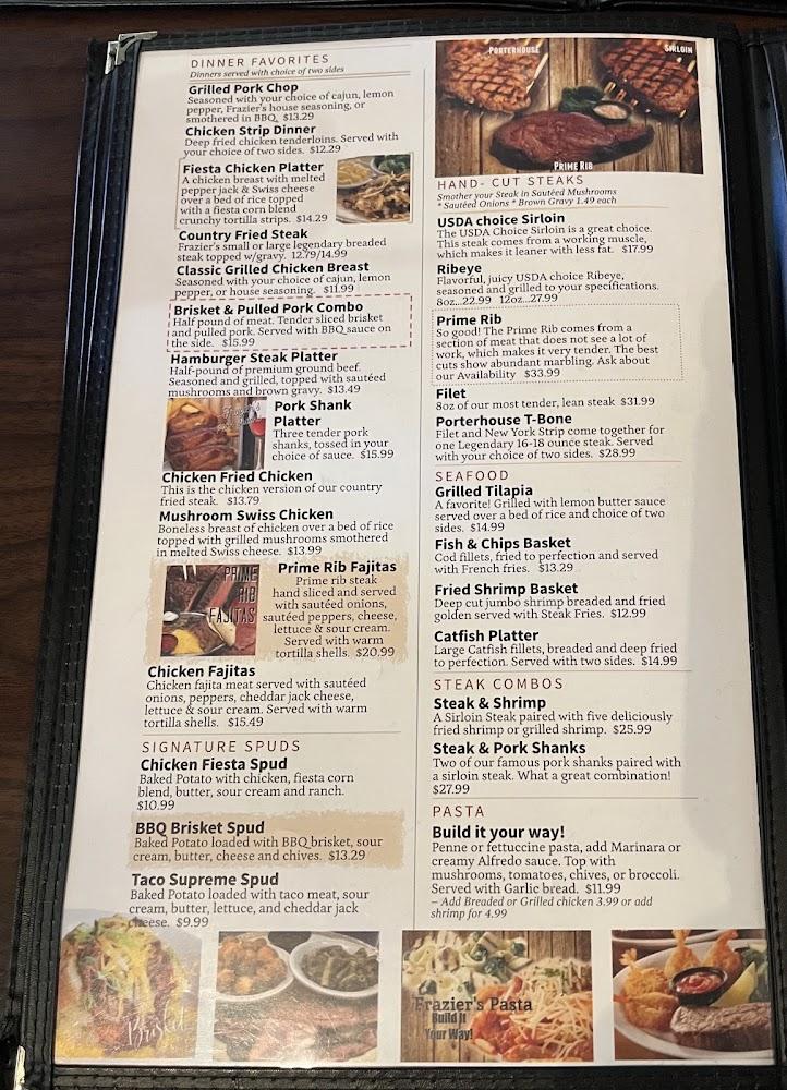 Fraziers Osage Restaurant - Menu Scan 4